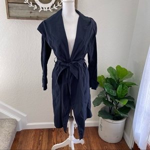 Sosken Flo navy blue packable hooded‎ rain jacket size XS